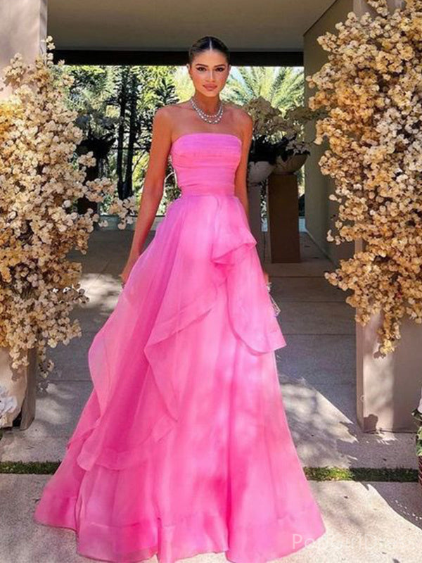 Formal Sweetheart Sleeveless A-line Tulle Long Prom Dresses For Party, PG420