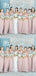 Formal Mismatched Sleeveless A-line Floor length Bridesmaid Dresses For Wedding Party, PGB44