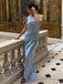 Formal One-shoulder Sleeveless mermaid Satin Long Prom Dresses For Party, PG726