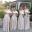 Formal One-shoulder Sleeveless A-line Bridesmaid Dresses With Side Split For Wedding Party, PGB60