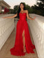 Unique Sweetheart Sleeveless A-line Satin Long Prom Dresses For Party, PG562