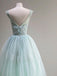 Gorgeous V-neck Sleeveless A-line Long Prom Dresses, PG24