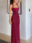 Sexy Spaghetti Strap Sleeveless Mermaid Satin Long Prom Dresses For Party, PG885