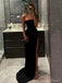 Sexy Sweetheart Sleeveless Mermaid Satin Long Prom Dresses With Slit For Party, PG352