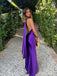 Soft Halter Sleeveless Mermaid Satin Long Prom Dresses For Party, PG452