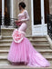 Cute Square Full Sleeve Mermaid Crepe Long Prom Dresses For Party, PG638