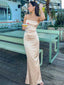 Sexy Spaghetti Strap Sleeveless Mermaid Satin Long Prom Dresses For Party, PG356