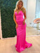 Sexy Spaghetti Strap V-neck Mermaid Sleeveless Long Prom Dresses For Party, PG104