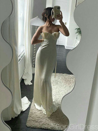 Soft Sweetheart Sleeveless Mermaid Satin Long Prom Dresses For Party, PG756