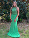 Sexy Halter Mermaid Sleeveless Long Prom Dresses For Party, PG87