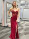 Sexy Sweetheart Mermaid Sleeveless Prom Dresses With Side Slit For Party, PG160