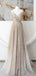 Sparkly V-neck Spaghetti Strap Sleeveless A-line Backless Long Prom Dresses With Trailing, PG08