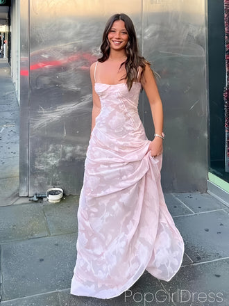 Elegant Spaghetti Strap Sleeveless Mermaid Satin Long Prom Dresses For Party, PG1003