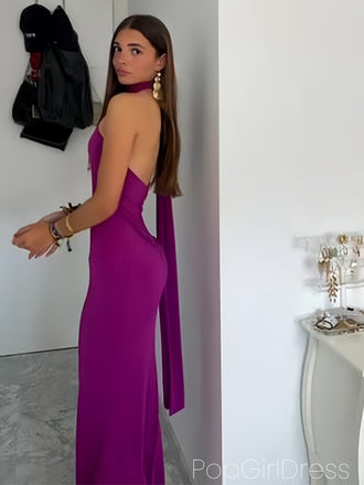 Formal Asymmetric Sleeveless Mermaid Satin Long Prom Dresses For Party, PG931