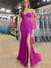 Sexy Sweetheart Mermaid Sleeveless With Front Slit Long Prom Dresses For Party, PG92