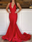 Sexy V-neck Sleeveless Mermaid With Trailing Long Prom Dresses, PG52