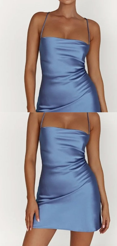 Sexy Spaghetti Strap Sleeveless Short Mermaid Homecoming Dresses For Party, PGH62