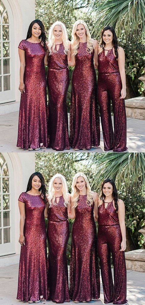 Shiny MIsmatched Sparkly Bridesmaid Dresses For Wedding Party, PGB48