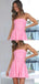 Casual Sweetheart Sleeveless Short A-line Pink Homecoming Dresses, PGH52