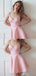 Sexy Spaghetti Strap Sleeveless Short Pink A-line Homecoming Dresses, PGH30