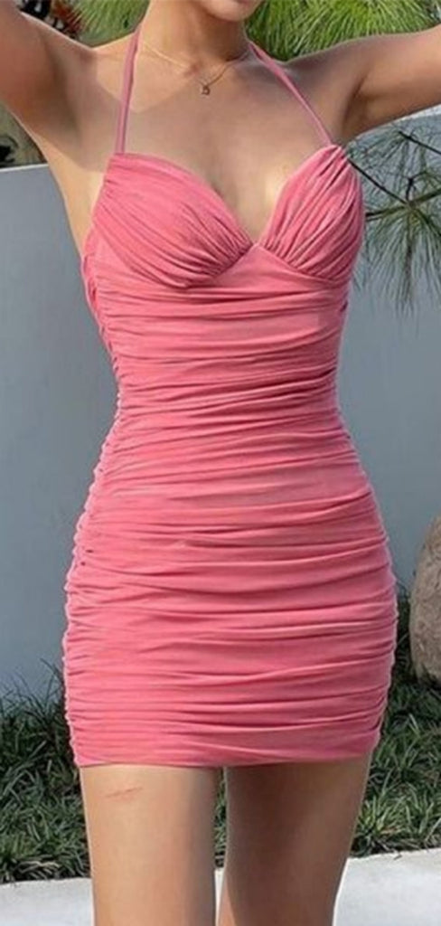 Sexy Halter Strap Sleeveless Short Mermaid Homecoming Dresses For Party, PGH74