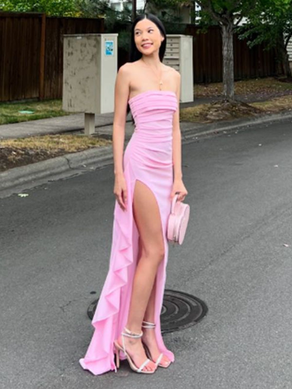 Cute Sweetheart Sleeveless Mermaid Satin Long Prom Dresses For Party, PG663