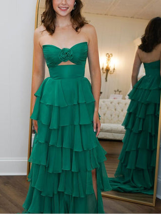 Formal Sweetheart Sleeveless A-line Jersey Long Prom Dresses For Party, PG904