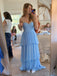 Soft Sweetheart Sleeveless A-line Chiffon Long Prom Dresses For Party, PG886