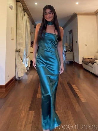 Soft Sweetheart Sleeveless Mermaid Satin Long Prom Dresses For Party, PG896