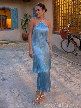 Sexy Halter Sleeveless Mermaid Satin Long Prom Dresses For Party, PG940