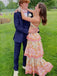 Cute Spaghetti Strap Sleeveless A-line Satin Long Prom Dresses For Party, PG804