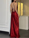 Soft Spaghetti Strap Sleeveless Mermaid Satin Long Prom Dresses For Party, PG763