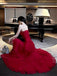 Elegant Spaghetti Strap Sleeveless Mermaid Satin Long Prom Dresses For Party, PG770