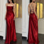 Soft Spaghetti Strap Sleeveless Mermaid Satin Long Prom Dresses For Party, PG763