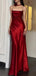 Soft Spaghetti Strap Sleeveless Mermaid Satin Long Prom Dresses For Party, PG763