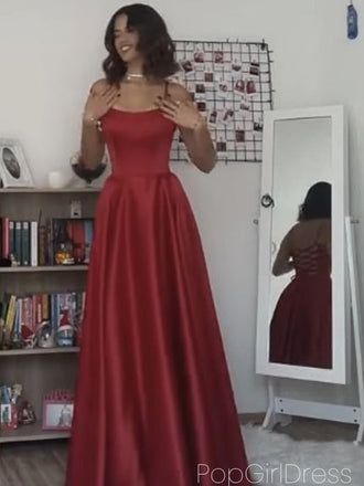 Soft Spaghetti Strap Sleeveless Mermaid Satin Long Prom Dresses For Party, PG941