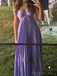 Soft Halter Sleeveless A-line Satin Long Prom Dresses For Party, PG849