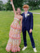 Cute Spaghetti Strap Sleeveless A-line Satin Long Prom Dresses For Party, PG804