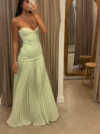 Cute Sweetheart Sleeveless Mermaid Satin Long Prom Dresses For Party, PG872