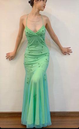 Sexy Spaghetti Strap Sleeveless Mermaid Jersey Long Prom Dresses For Party, PG1013