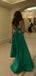 Sexy Spaghetti Strap Sleeveless Mermaid Satin Long Prom Dresses For Party, PG864