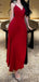 Elegant V-neck Sleeveless Mermaid Satin Long Prom Dresses For Party, PG771