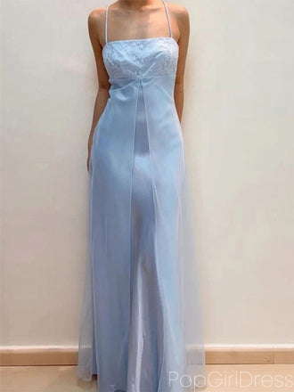 Elegant Spaghetti Strap Sleeveless Mermaid Satin Long Prom Dresses For Party, PG764