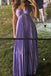 Soft Halter Sleeveless A-line Satin Long Prom Dresses For Party, PG849