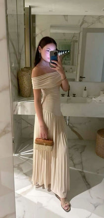 Sexy Off-shoulder Sleeveless Mermaid Chiffon Long Prom Dresses For Party, PG796