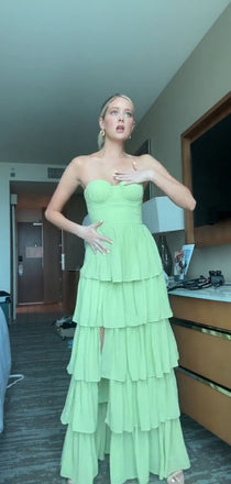 Formal Sweetheart Sleeveless A-line Satin Long Prom Dresses For Party, PG814