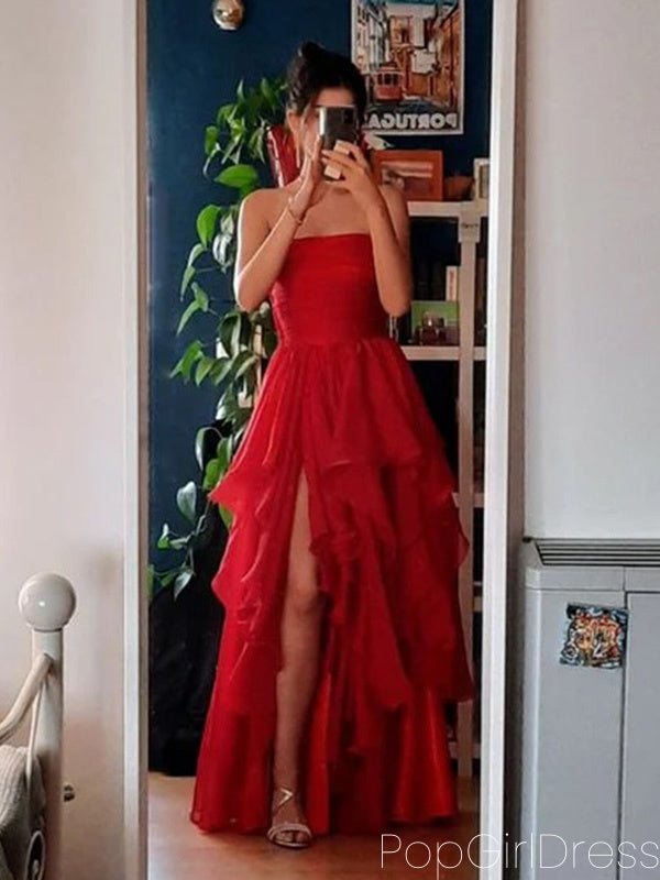 Elegant Sweetheart Sleeveless A-line Tulle Long Prom Dresses For Party, PG772