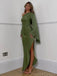 Soft One-shoulder Full Sleeve Mermaid Satin Long Prom Dresses For Party, PG943