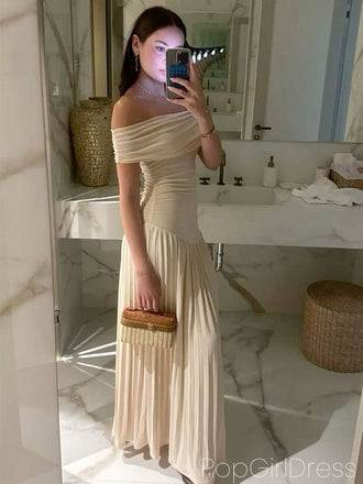 Sexy Off-shoulder Sleeveless Mermaid Chiffon Long Prom Dresses For Party, PG796