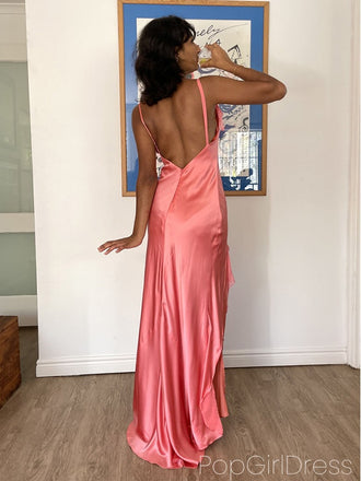 Sexy Off-shoulder Sleeveless Mermaid Satin Long Prom Dresses For Party, PG857